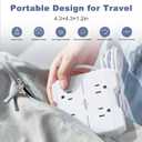 Power Strip with USB C Ports, AiJoy 5 ft Extension Cord with 4 Outlets and 4 USB Ports, 20W USB C for iPhone 15, Wall Mount, Compact for Home, Office, Room Desk Accessories (White)