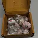 Craftintegration Cabinet Knobs and Pulls - Indian Vintage Pottery Ceramic Kitchen Cupboard Drawer Handle Interior Decor Furniture Hardware (Pink Flower, Pack of 12)