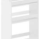 MARTY Rolling Storage Cart 7.9" W, 4-Tier Kitchen Cart with Wheels Handle, Slim Storage Cart Mobile Shelving Utility Carts for Bathroom Laundry Room Organization Narrow Places (All White)