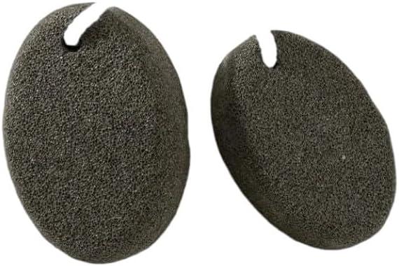 2-Pack Black Oval Pumice Stones for Feet – Natural Lava Callus & Corn Remover for Heels, Hard Skin, Pedicure Foot Exfoliation Tool