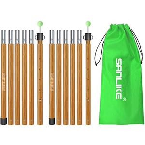 SAN LIKE Tarp Pole Camping Tent Poles Aluminum Telescopic Poles for Canopy Awning Shelter Backpacking Hiking 4/6 Section Easy Assembly Lightweight Adjustable from 50/29 in to 113.39/82.68 in (2 Set)