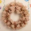 YKW 2 Rolls Dog Bone & Paw Print Burlap Ribbon - 2.5" x 5 Yards Each, Cute Woof and Love Design with Wired Edge, Perfect for Pet-Themed Crafts, Party Decor, Gift Wrapping, Weddings