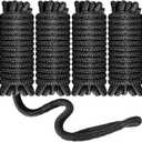 Boat Dock Lines 1/2X 15, Double Braided Nylon Boat Ropes for Docking with 12Loop, 4 Pack Marine Dock Line Premium Mooring Rope for Kayak Pontoon Boats, Boat Dock Accessories (Black)