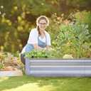 Galvanized Raised Garden Beds 2-Pack (6x3x1ft Each) Popular Heavy-Duty Metal Planter Box with 4 Support Bars for Vegetables, Herbs, Flowers, Space-Saving Size for Small Yards & Patios