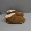 bebealy Genuine Suede Mini Boots for Women Winter Fuzzy Snow Boots Short Ankle Boot with Fur Lined (10,5 Chestnut)