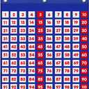 Eamay Hundreds Pocket Chart with 130 Number Cards, Number 1-100 Board Pocket Chart for Teacher Lessons in a Classroom or for Use at Home (100 Pockets)