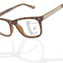 Epavouos Bifocal Reading Sunglasses Men Clear Top Acetate Frame Sun Readers with Metal Core Wire UV Protection Spring Hinge