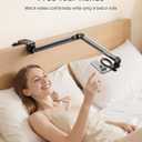 TELESIN Magnetic Phone Holder for Desk and Bed - Strong Magnetic - Tablet Stand Holder with Long Arm - 360 Freely Adjustable Rotation Base - Upgraded Silicone Clamp for iPhone, Android & IPad Series