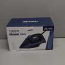 1500-Watt Steam Iron with Ceramic-Coated Soleplate and Burst Steam, 3-Way Auto-Off, Temperature Settings for Variable Fabric (Dark Blue)