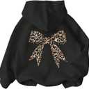 Hoodie for Girls Sweatshirt Cute Bow Graphic Kids Hoodies Long Sleeve Pullover Black B 11-12Y (Black)