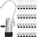 150 Pcs Boot Hangers Clips Laundry Hooks Hanging Stainless Steel Clothes Pins Portable Clip Hangers for Closet Travel Socks Pants Handbags Hats Towels (Black)