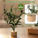 Soulchen 6 Pcs Artificial Olive Branches 12'' Mini Tabletop Tree Bough Decor Spring Olive Branch Faux Stem Desk with Base for Spring Decorations Indoor Home Dining Table