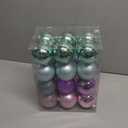 Syhood 24 Pcs Glittering Pastel Christmas Ball Ornaments Candy Pink Aqua Teal Purple Ball Set Christmas Tree Decorations 2.4 Inch Glittering Plastic Hanging Decorations for Wedding Party Decoration