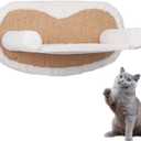 Cat Wall Furniture Wall Cat Shelves White Flannel Hammock Easy Installation Space Saving for Sleeping Lounging