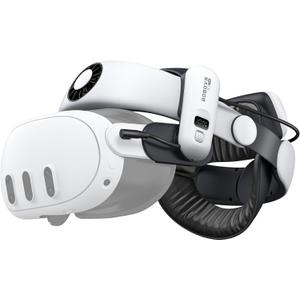 BOBOVR S3 Pro Battery Strap Accessories,Head Air Cooling System and 10000mah Hot-swappable Battery Pack,Compatible with Meta Quest 3/Quest 3S