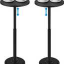 2Pack Drink Table, Small Side Table with Adjustable Height & Heavy-Duty Design, Pedestal Martini Tables for Small Spaces, Sofa Couch, Living Room, Bedroom, Supports up to 88 lbs, Black