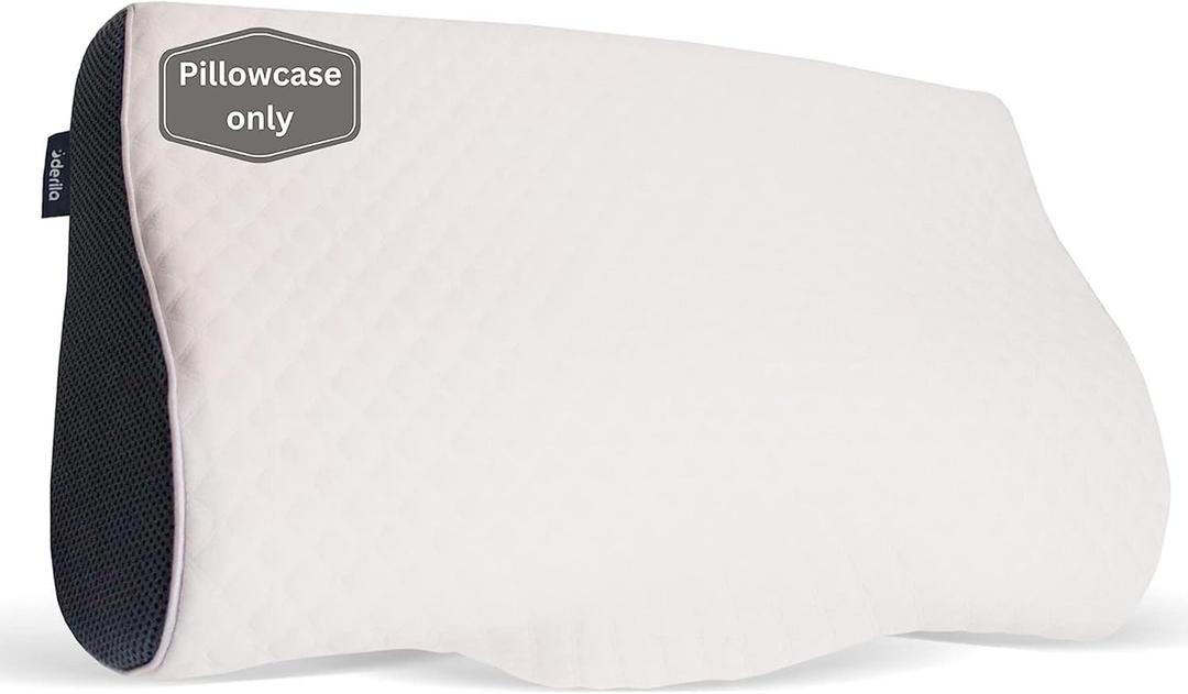 Derila King Size Pillowcase | Designed to Keep Your Derila Memory Foam Pillow for snoring Relief Covered and Protected with This Crisp, Clean, White Pillowcase Made from Premium Materials (King Size (23.6" x 13.4" x 4.3"), Pillowcase | White)