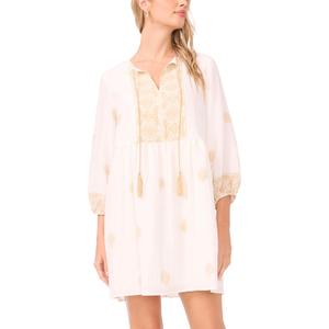 Vince Camuto Mini Dress with Neck Tie (X-Small, Camel)