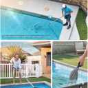 Cordless Handheld Pool Vacuum, Pool Vacuum for Above Ground Pool with Telescopic Pole and Leaf-Scooping Net, Rechargeable Pool Cleaner 18.5 Gal/Min Suction, 80 Min Runtime, Dual-Filter Cleaning System