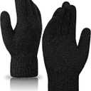 Achiou Winter Touchscreen Gloves Knit Warm Thick Thermal Soft Comfortable Wool Lining Elastic Cuff Texting for Women Men