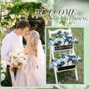 XunYee Artificial Wedding Flower Swag for Wedding Welcome Box Sign Artificial Flowers Decorations with Base for Reception Bridal Shower Party Ceremony Backdrop Outdoor Table Centerpieces(Blue)