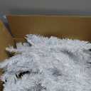 4ft Lighted Artificial White Christmas Tree | Leeheeyee Small Christmas Tree, Not Pre-lit White Tinsel Pine Trees with Lights, Ideal for Home, Office, and Xmas Tree Party Dcor