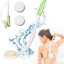 Fanwer 3 in 1 Lotion Applicator for Back Self Elderly & Back Bath Brush for Shower for Men and Women with Long Handle, 18.9in Curved Long Handled Shower Body Brush, Back Scrubber for Shower