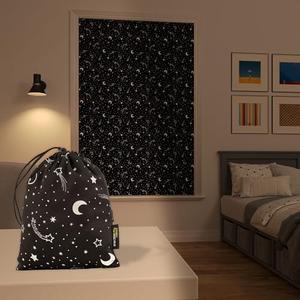 Sun Zero Lights Out Portable Travel 100% Blackout Suction Cup Curtain.                             Size  Panel, 50" x 78", Stars
