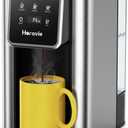 Horavie Single Serve Coffee Maker for K-Cup Pod and Grounds, Hot & Iced Coffee Maker, Strong Button Feature, 6 to 14oz Brew Sizes, 50oz Removable Tank, Up to 6.5 Inch Mug, Stainless Steel, Black