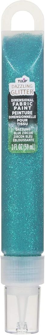 TULIP Dimensional Fabric Paint 40218 Dfpt Opstk 2Oz Dazzling Blue Zircon, As Detailed