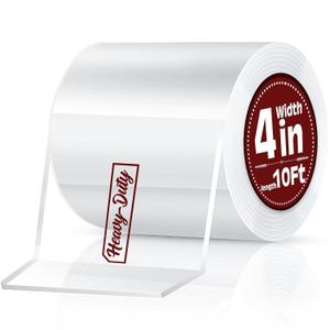 Navona 4In x 10Ft Double Sided Tape Heavy Duty, Clear Removable Nano Tape, Multipurpose Mounting Tape for Home and Office