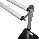 Hecis Double Layer Adjustable Crossbar and Hangers for Pipe and Drape Kit, 8-10ft Width Silvery Aluminum Backdrop Stand