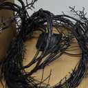 [8 Modes & Timer] 6 Ft 54LED Halloween Garland with Lights, Purple Willow Vine Twig Garland Battery Operated Indoor Outdoor Fireplace Table Wall Home Party Halloween Decorations