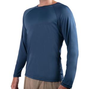 Kanu Surf Mens Swim Shirt w/Long Sleeves  Quick-Dry Fabric, UPF 50+ Workout Rash Guard for Men in Loose-Fit Design (XX-Large, Navy)