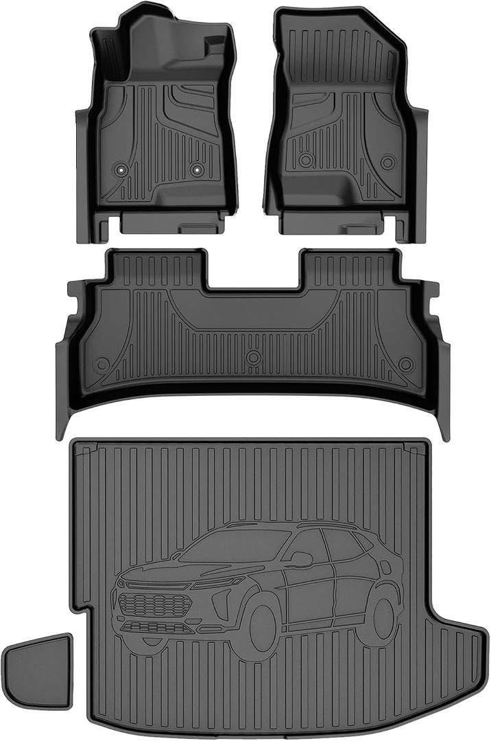 Original 2024 2025 2026 Trax Floor Mats & Cargo Liner for Chevy Trax All Models - Custom Fit Trunk Mat - All Weather Car Mats for Chevrolet Trax 2024 2025 2026 Accessories 1st & 2rd Row Mat