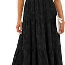 PRETTYGARDEN Midi Dresses for Women 2026 Summer Floral Cap Sleeve Smocked A Line Long Elegant Spring Wedding Guest Dress (S)