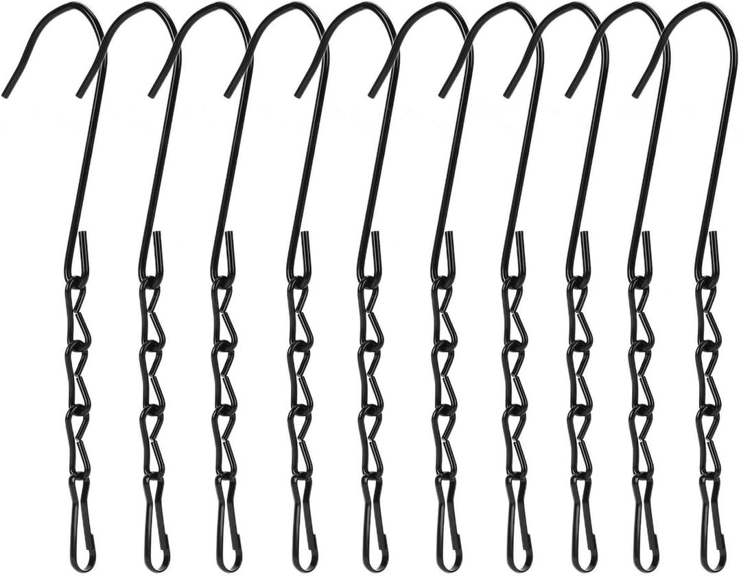 Heybe 10 Pcs Heavy Duty Hanging Chains for Bird Feeders, Black Chains with Clip for Hummingbird Feeders, Planters, Lanterns and Ornaments