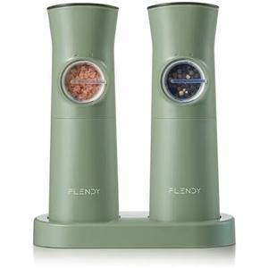 Flendy Gravity Electric Salt and Pepper Grinder Set Rechargeable, Automatic Salt and Pepper Grinder Set with USB C Charging Base, Gravity Salt and Pepper Shakers Set Electric