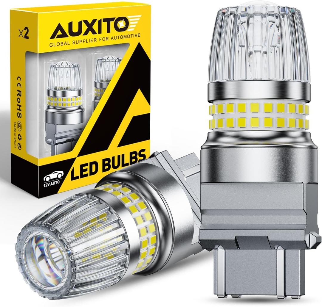 AUXITO 3157 LED Bulb Reverse Lights, Ultra Bright 3156 LED Bulbs White 3056 3057 4157 4156 3457 4057 4114 LED Bulbs with Projector for Backup Parking DRL Brake Turn Signal Tail Light, Pack of 2