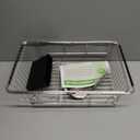JASIWAY Dish Drying Rack in Sink, Expandable Stainless Steel Dish Drainers for Kitchen Counter, Dish Dryer Rack for Inside Sink, Over The Sink Dish Racks with Utensil Holder, Silver