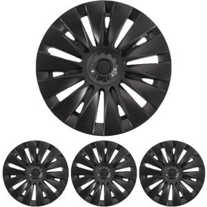 Tesla Model Y Wheel Covers 19 Inch, Helios Style Wheel Hub Caps,Matte Black ABS 19" Rim Hubcaps Compatible with Tesla Model Y 2021 2022 2023 2024 Gemini Wheel, Helios Style 19"For 2021-2024 Model Y