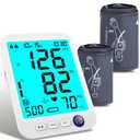 Blood Pressure MonitorAutomatic Blood Pressure Machine XL Cuff for Big Arms 1321”Medium/Large Cuff 9"17" Extra Large Backlit LCD Two User 1000 Mem (Blue