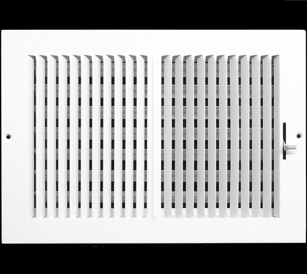 HVAC Premium 14" X 10" 2-Way-Vertical AIR Supply Grille - Vent Cover & Diffuser - Flat Stamped Face - White [Outer Dimensions: 15.75" w X 11.75" h]