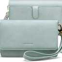 Nuoku Women Small Crossbody Bag Cellphone Purse Wallet with RFID Card Slots 2 Straps Wristlet, Small