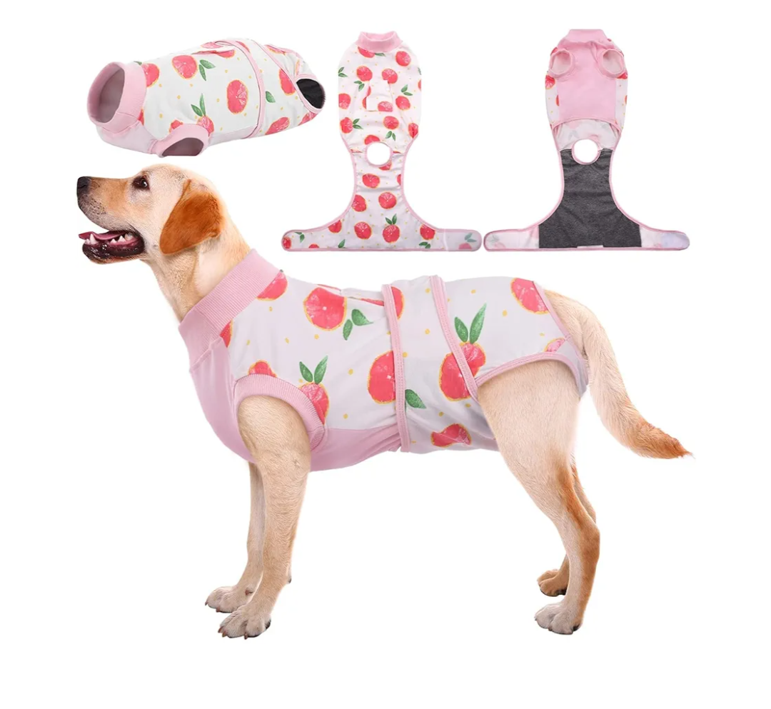 Kuoser Dog Recovery Suit Female, Dog Onesie for Surgery, Female Spay and Male Neuter Onesie for Post-Op Care, Prevent Licking Puppy Onesies, L