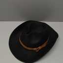 Unisex Western Suede Cowboy Cowgirl Hat Classic Wide Brim Fedora Hat for Men &Women
