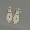 SOFFEE DESIGN 2pcs Vintage Cabinet Pulls Dresser Drawer Knobs, Distressed Closet Handles with Clear Resin Knob - White