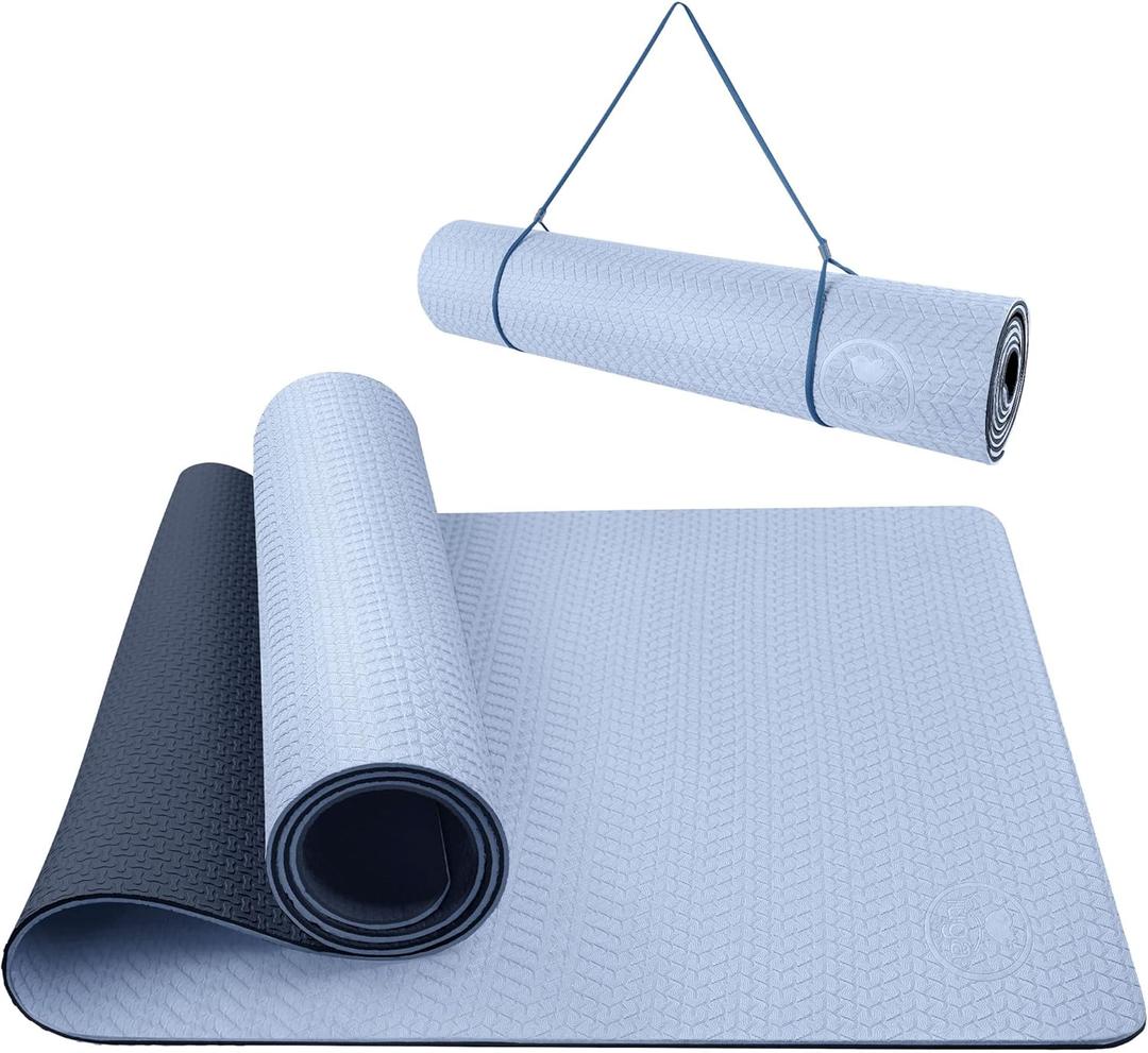 IUGA Yoga Mat Non Slip Anti-tear Yoga Mats Eco Friendly Hot Yoga Mat Thick Workout & Exercise Mat for Yoga, Pilates and Fitness (72"x 24"x 6mm) (Gray)