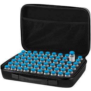60 Slots Diabetic Insulin Peptide Fridge Carrying Case Vial Holder Storage Protector Bag Fits Standard 10ml Vials, Insulin Cooler Travel Kits Case Organizer Diabetes Protector(Black) (60-slot)