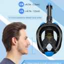 Greatever G2 Full Face Snorkel Mask with Latest Dry Top System,Foldable 180 Degree Panoramic View Snorkeling Mask with Camera Mount,Safe Breathing,Anti-Leak&Anti-Fog, Large/ X-Large